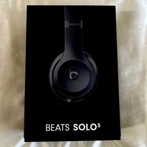 Beats by Dre Solo 3, black, new, open box, all original accessories included.